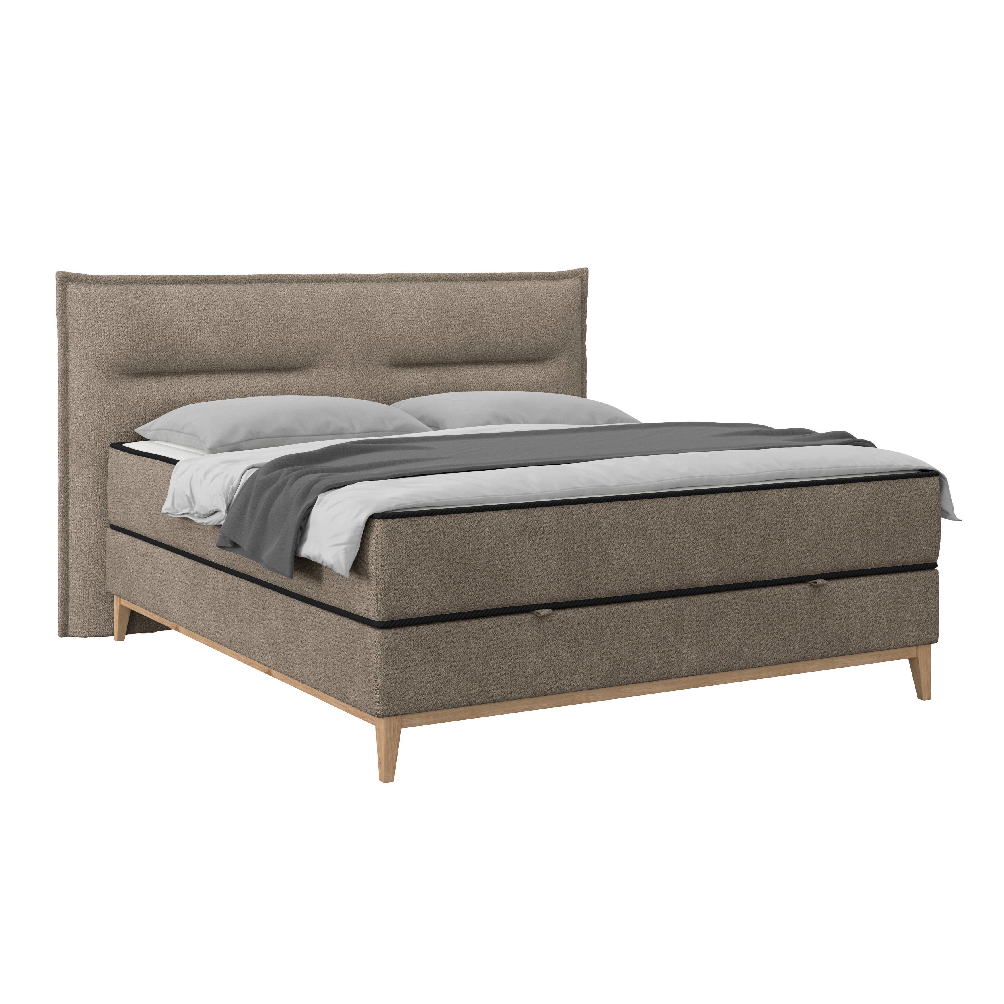 Pat box SMILE - taupe, Konventionell, lemn/metal (160/200cm) - Premium Living
