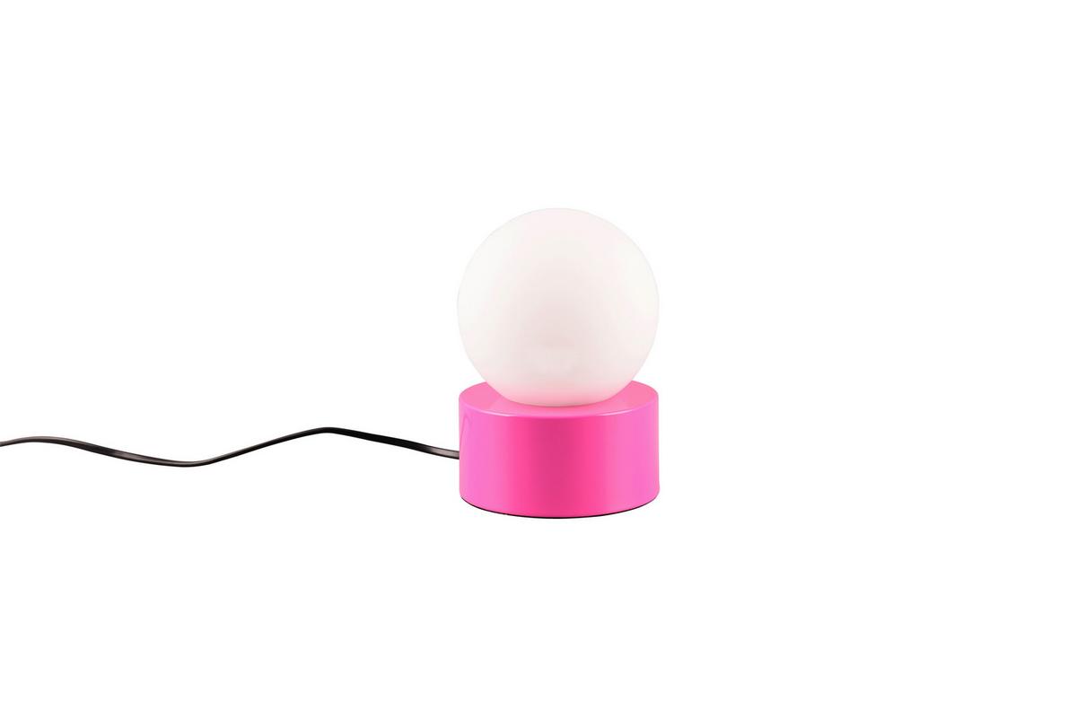 Tischleuchte Countess Weiß/Pink max. 25 Watt - Pink/Weiß, Basics, Glas/Metall (12/17cm)