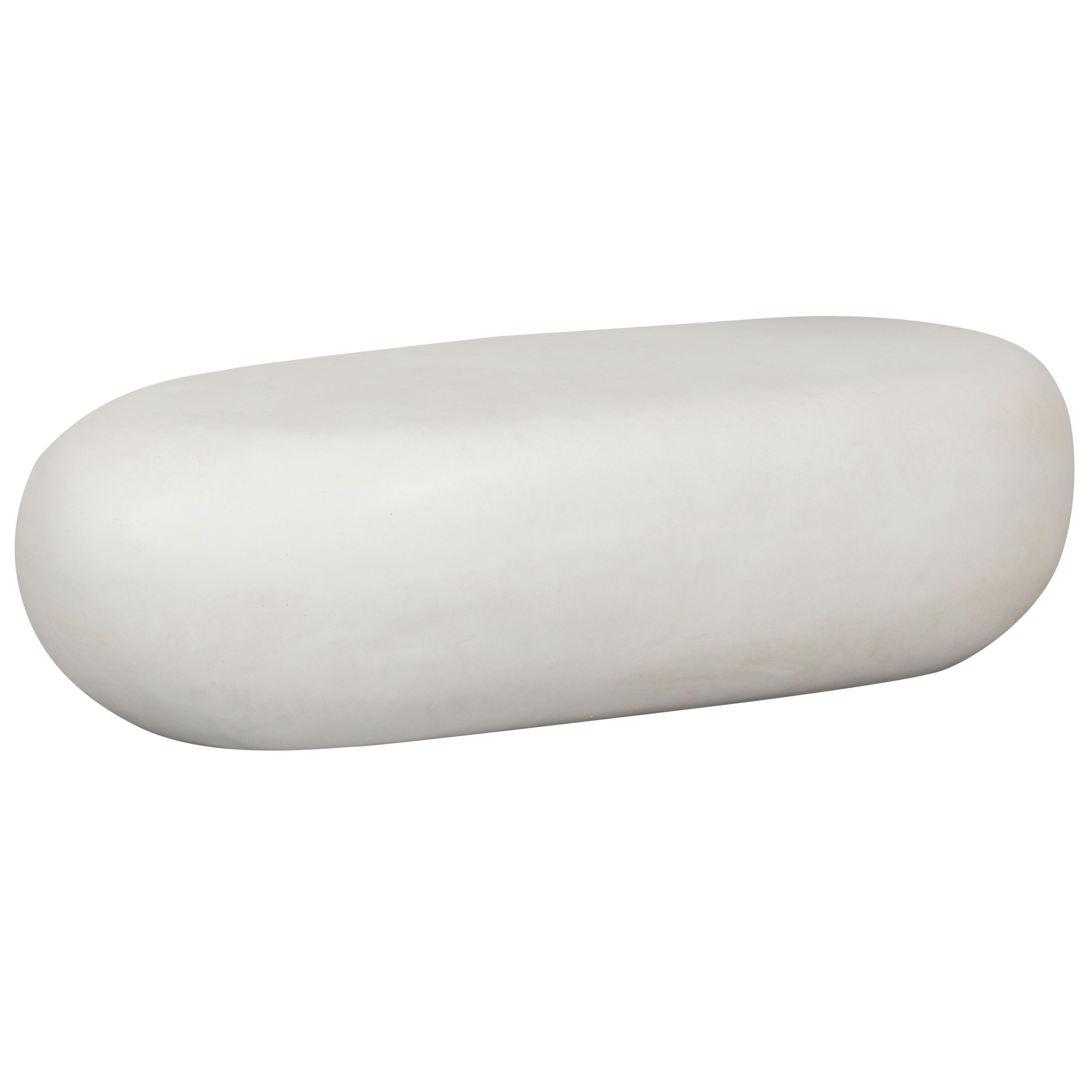 Couchtisch Pebble Weiß B: 100 cm - Weiß, Design, Glas/Keramik (100/43/28cm) - Livetastic