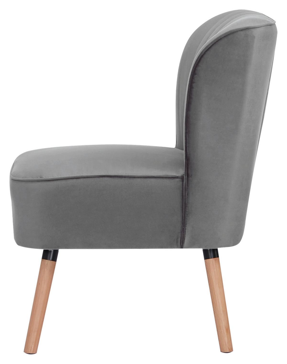 Fotelja Grace - tamno siva, Moderno, drvo/tekstil (58/80/64cm) - Mömax