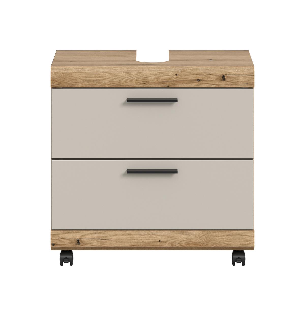 Waschbeckenunterschrank Scout Eichefarben/Kaschmir - Kaschmir/Eichefarben, Trend, Holzwerkstoff/Kunststoff (60/60/34cm) - MID.YOU