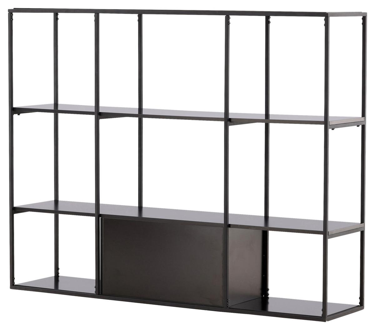 REGAL AMARILLO - Nussbaumfarben/Schwarz, Design, Holzwerkstoff/Metall (150/120/35cm) - Livetastic