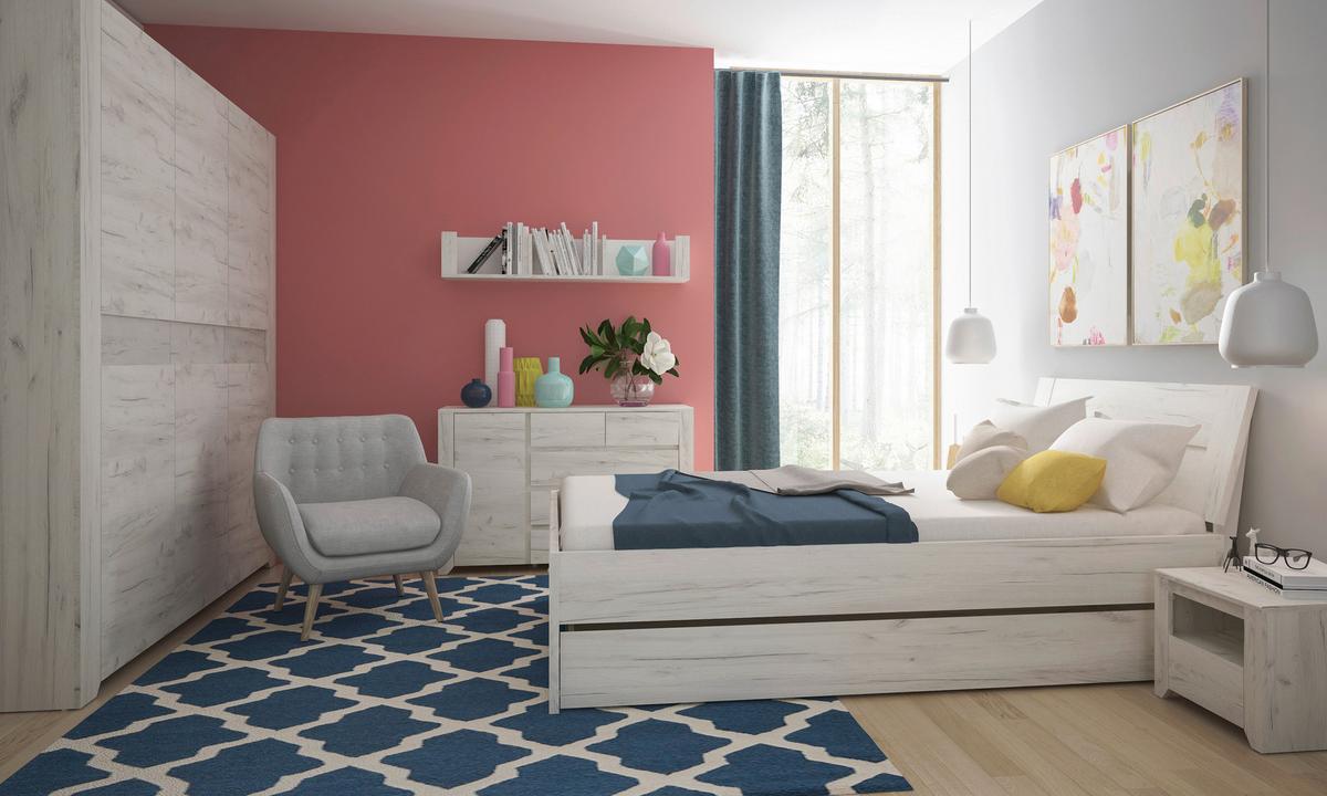 Polica Angel - boje hrasta, Moderno, drvni materijal/plastika (84/130,7/40,2cm)