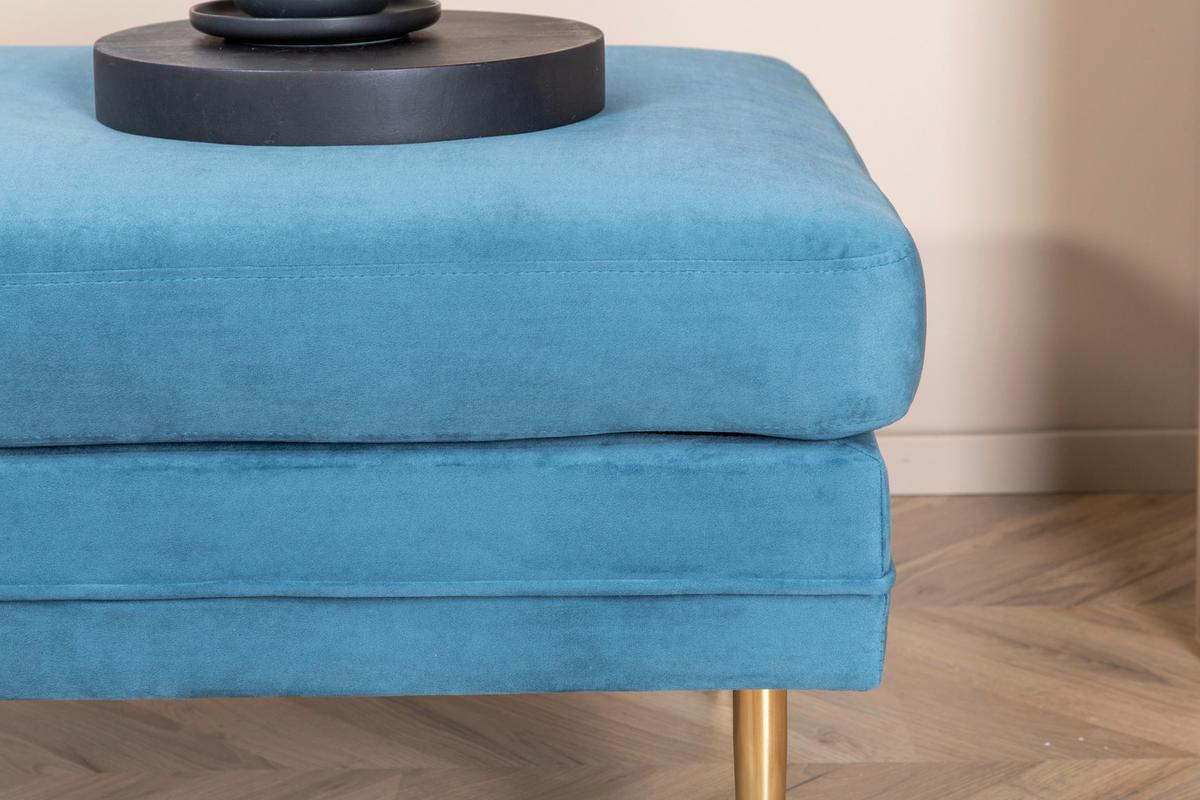 HOCKER BOOM - Blau/Goldfarben, Design, Kunststoff/Textil (90/49/70cm) - Livetastic