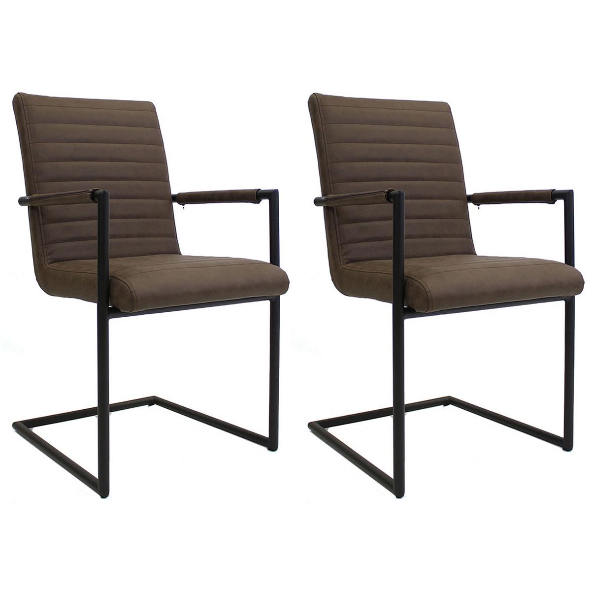 ARMLEHNSTUHL-SET BARS - Taupe/Hellbraun, LIFESTYLE, Kunststoff/Textil (54/97/57cm) - MID.YOU