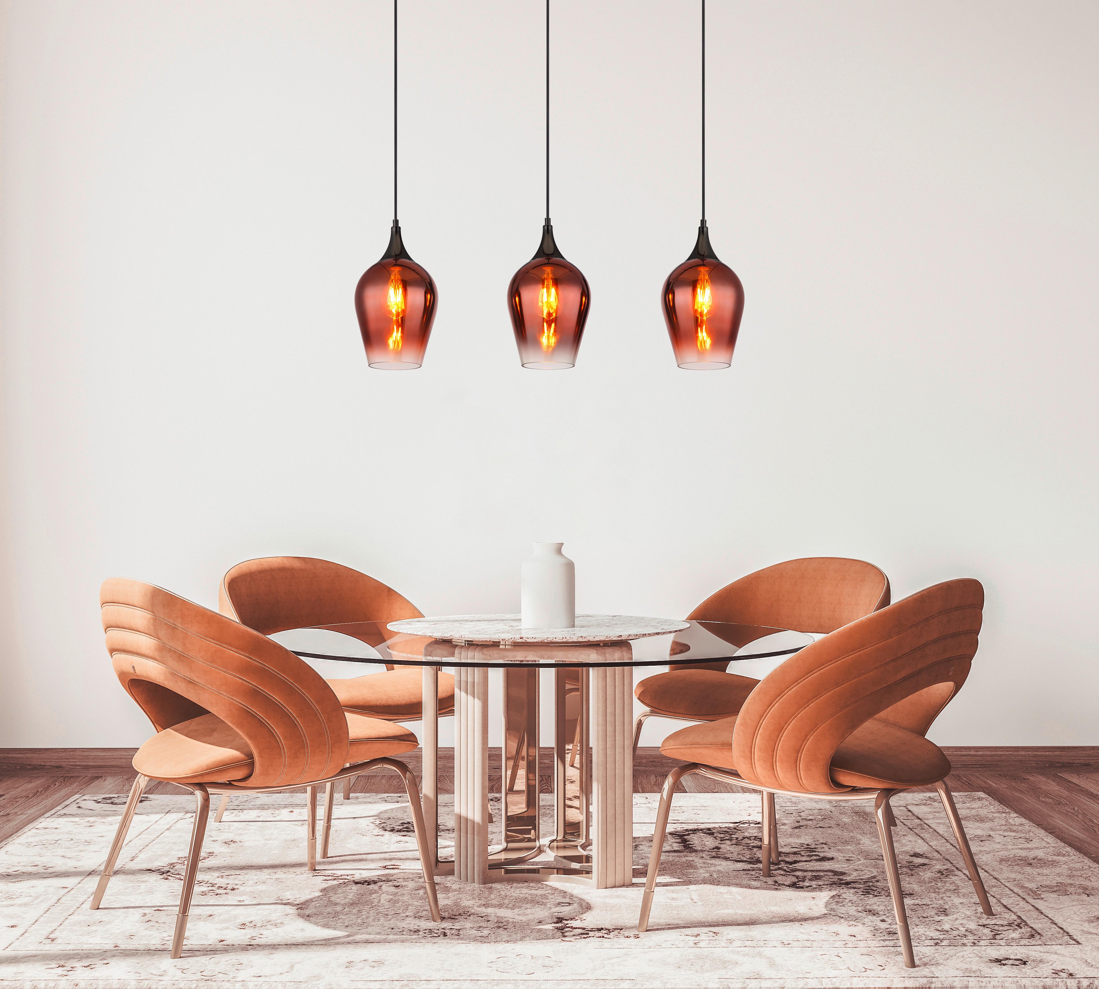 Hängeleuchte Lavus Chromfarben/Klar max. 60 Watt - Klar/Chromfarben, KONVENTIONELL, Glas/Metall (83/18/120cm) - Globo