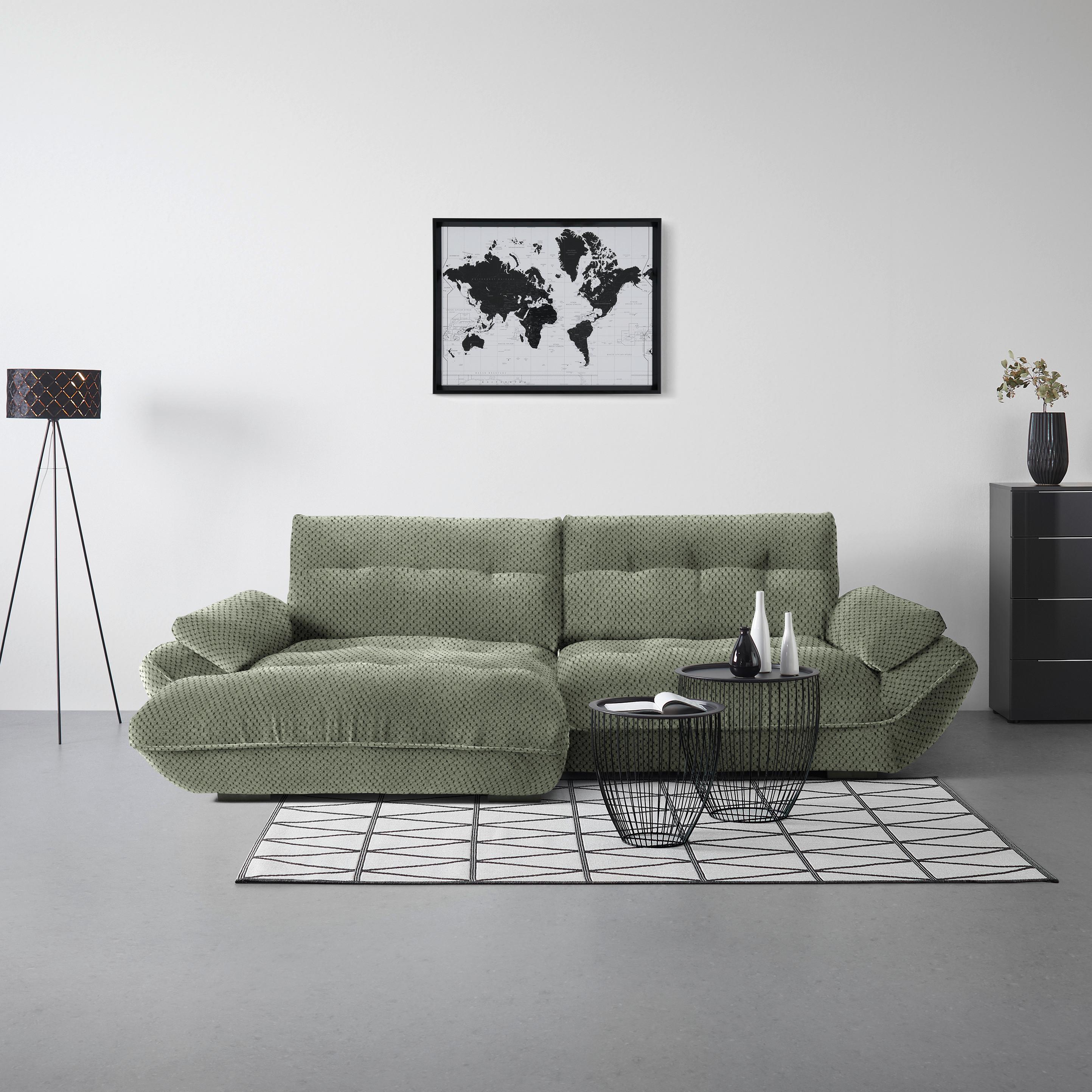 Wohnlandschaft Vivo Grün - Schwarz/Grün, MODERN, Kunststoff/Textil (179/63/317cm) - Premium Living
