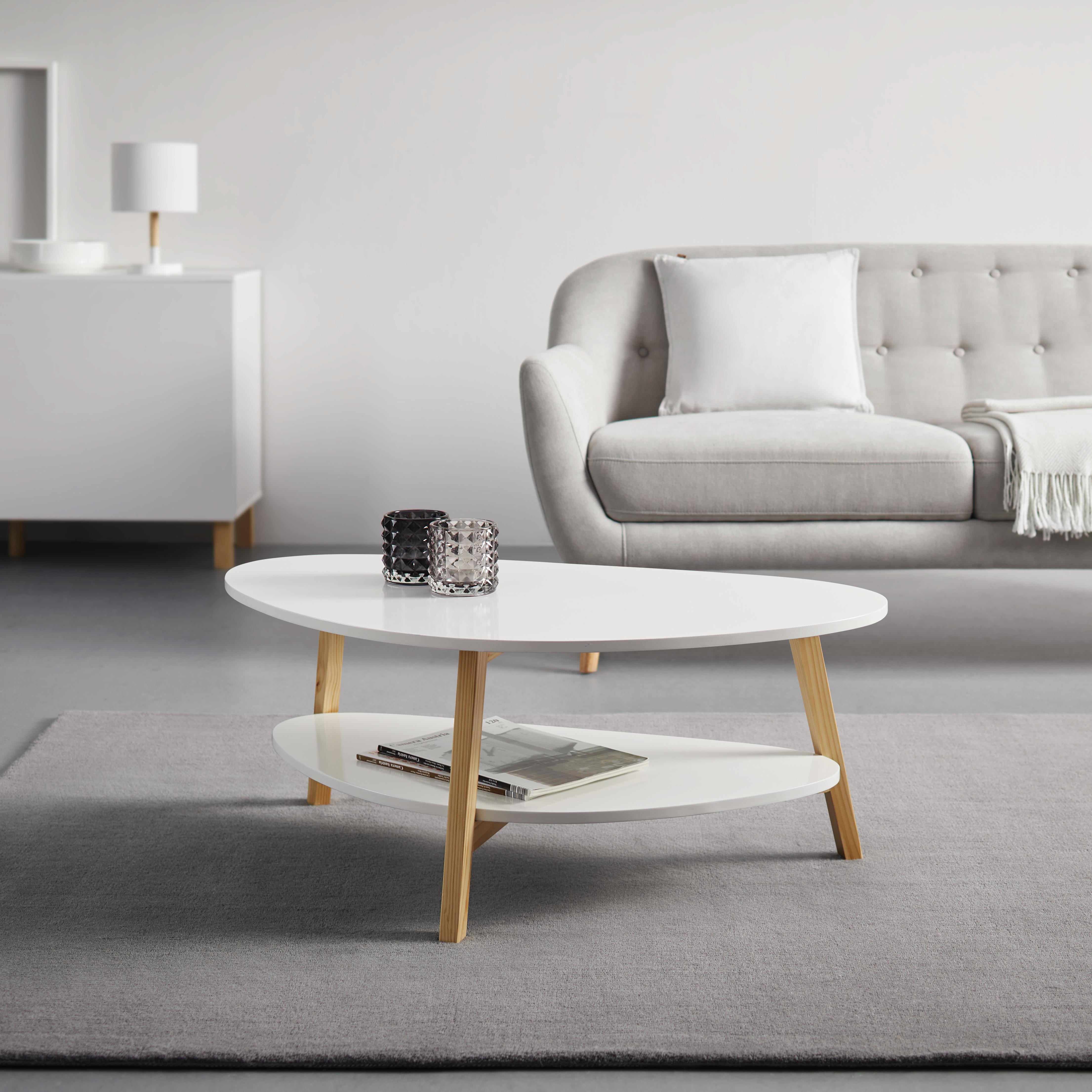 Couchtisch in Pinienfarben/ Weiß ca.92x37cm 'Enno' - Weiß/Pinienfarben, MODERN, Holz (92/50/37cm) - Bessagi Home