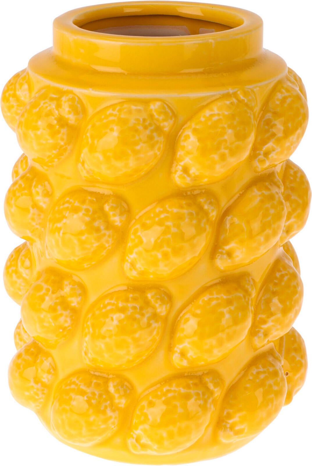 Váza Lemons - sárga, kerámia (14/19cm)