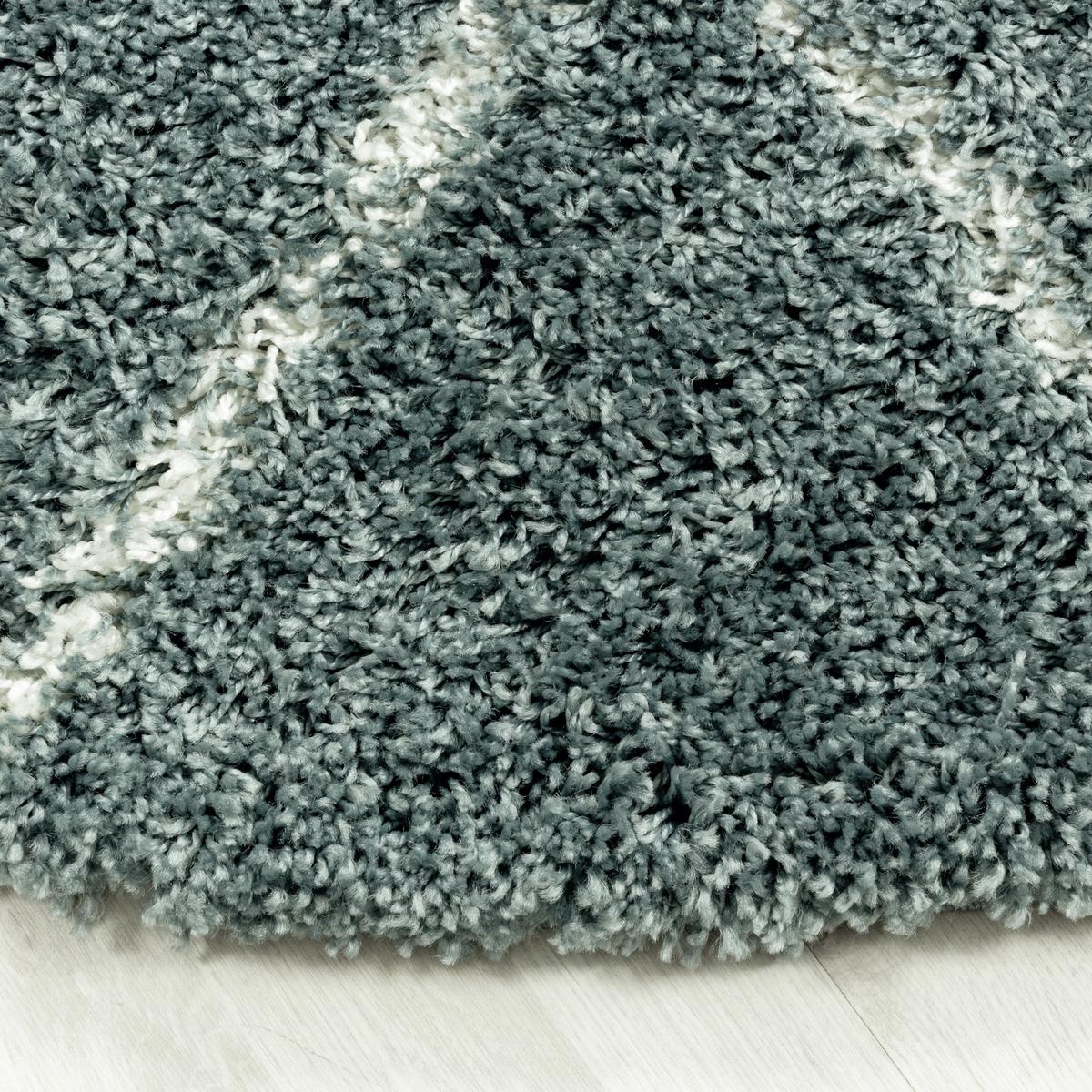 Hochflorteppich Alvor Blau Ø ca. 120cm - Blau, Basics, Textil (120cm)