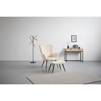 Hocker Gunvor Beige - Beige/Schwarz, MODERN, Holz/Textil (59,5/39/40cm) - Based