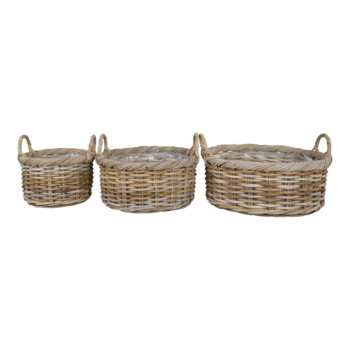Korbset Kuta Baskets Hellbraun - Hellbraun, Basics, Holz (50/28/50cm)