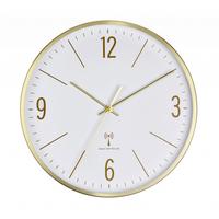 Funkuhr Wanduhr Weiß/Goldfarben - Goldfarben/Weiß, Basics, Kunststoff (30/4,5/30cm)