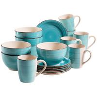 Frühstücksset Lumaca aus Steingut, 18-teilig - Türkis, Basics, Keramik - Mäser