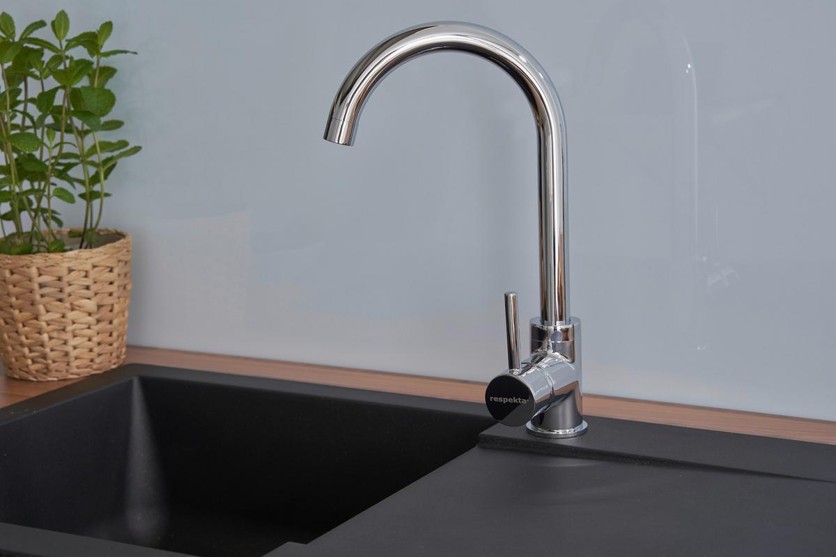 Einbauspüle Denver ca. 78x17x43,5 cm Schwarz - Schwarz, Trend, Glas/Kunststoff (78/17/43,5cm) - Respekta