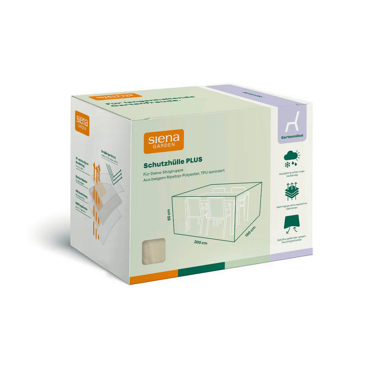 SCHUTZHÜLLE PLUS SITZGRUPPEN SCHUTZHÜLLE - Beige, MODERN, Kunststoff (150/85/200cm) - Siena Garden