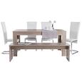 Sitzbank in Eiche/Trüffel - Trüffeleichefarben, MODERN, Holz/Holzwerkstoff (160/45/37cm) - BASED