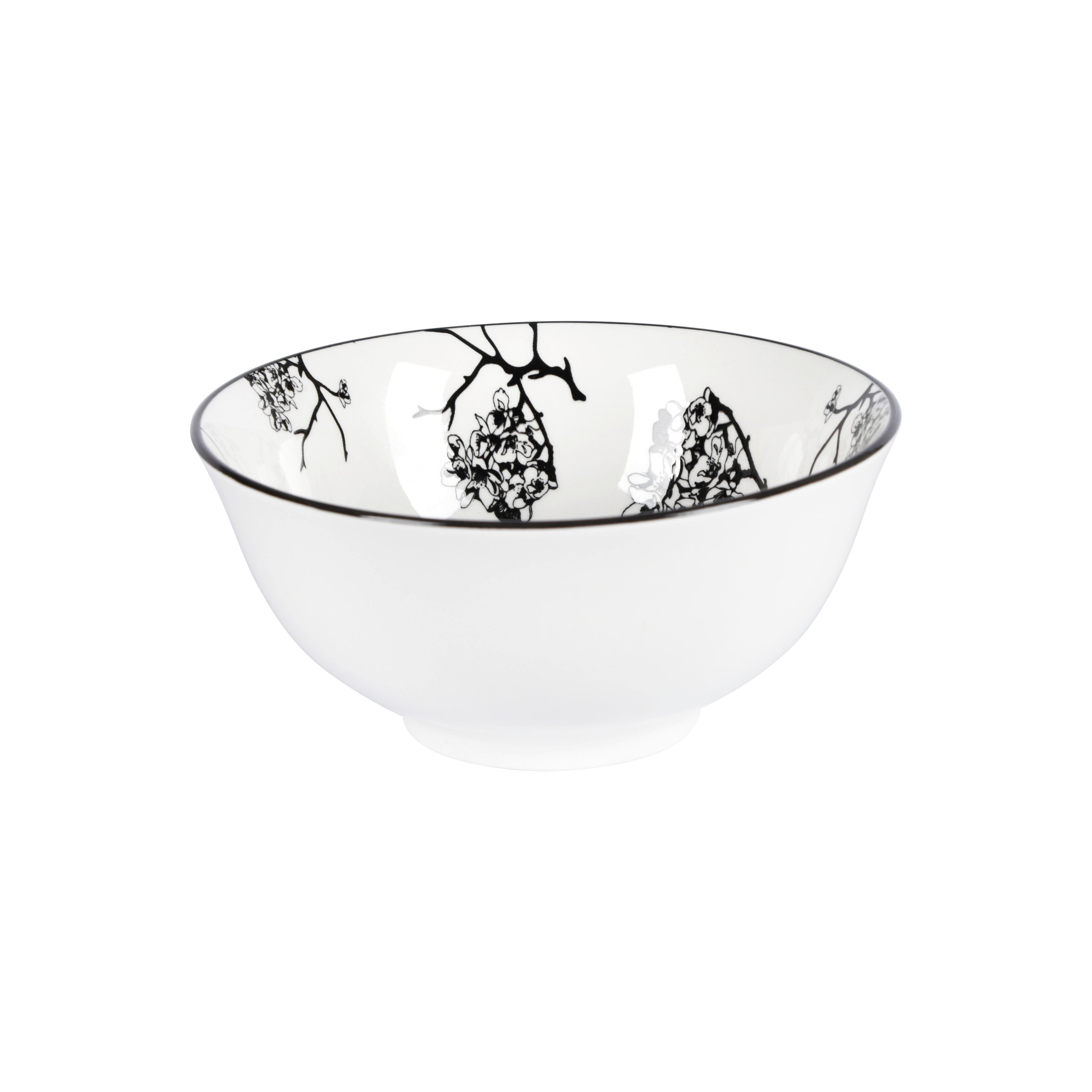 Müslischale Shiva in Schwarz/Weiß  Ø ca. 15,5cm - Schwarz/Weiß, LIFESTYLE, Keramik (15,5/7cm) - Mömax