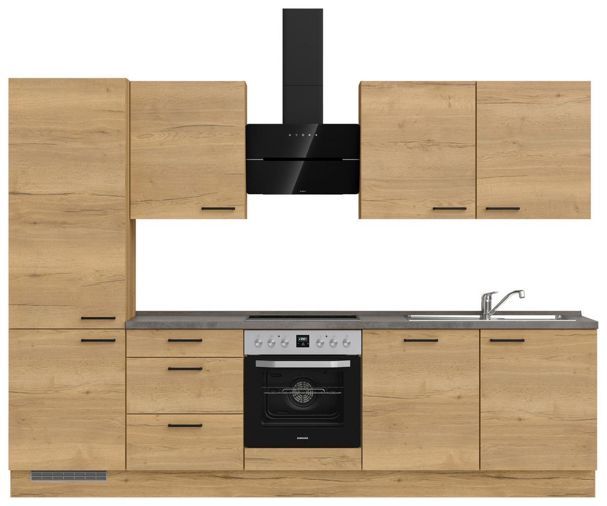 Küchenleerblock Structura High o. Geräte Eiche - Schieferfarben/Eichefarben, MODERN, Holzwerkstoff/Metall (300cm) - Nobilia
