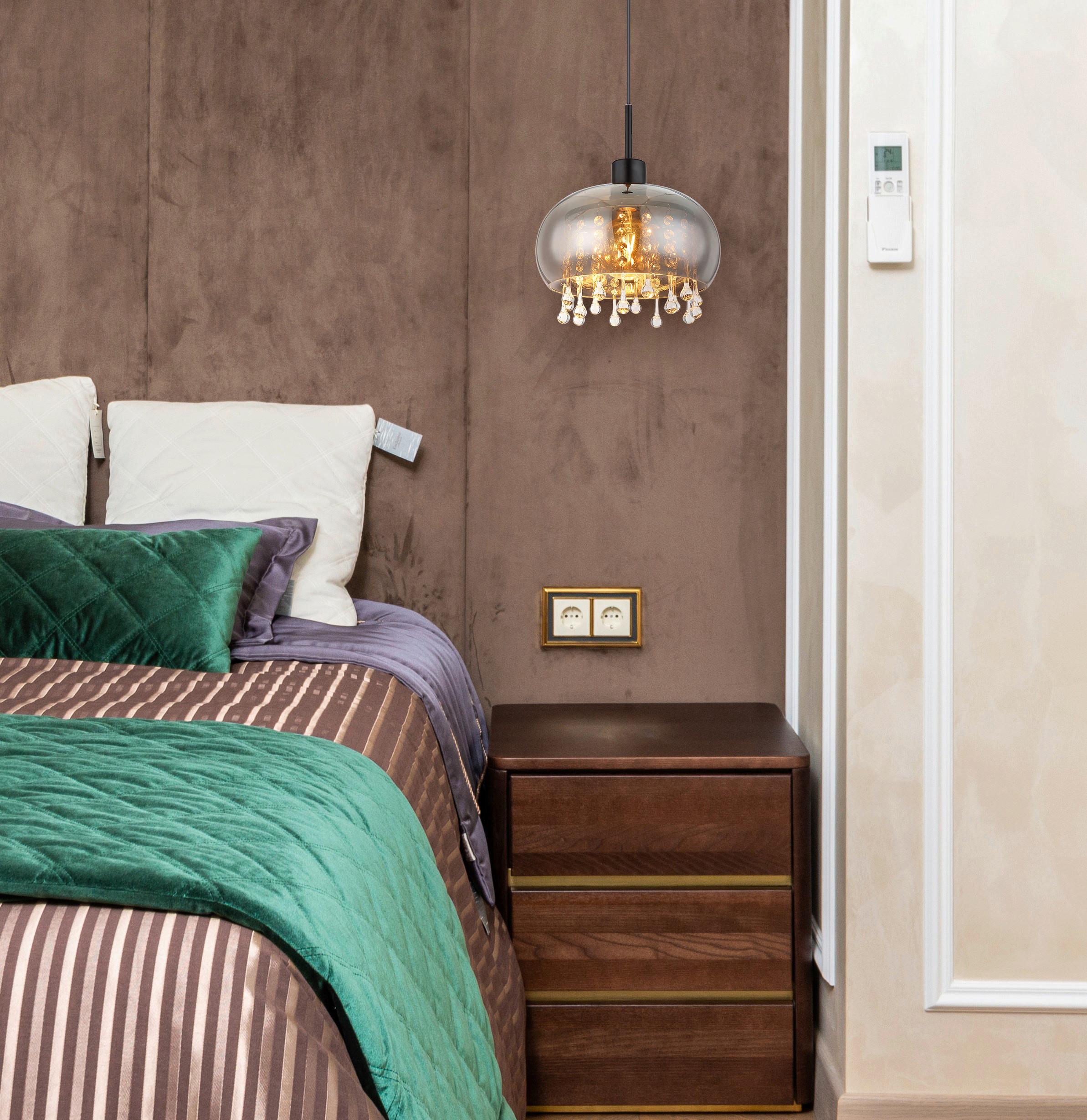 Viseča Svetilka 15839h1 Corry - siva/črna, Trendi, kovina/steklo (28/120cm)