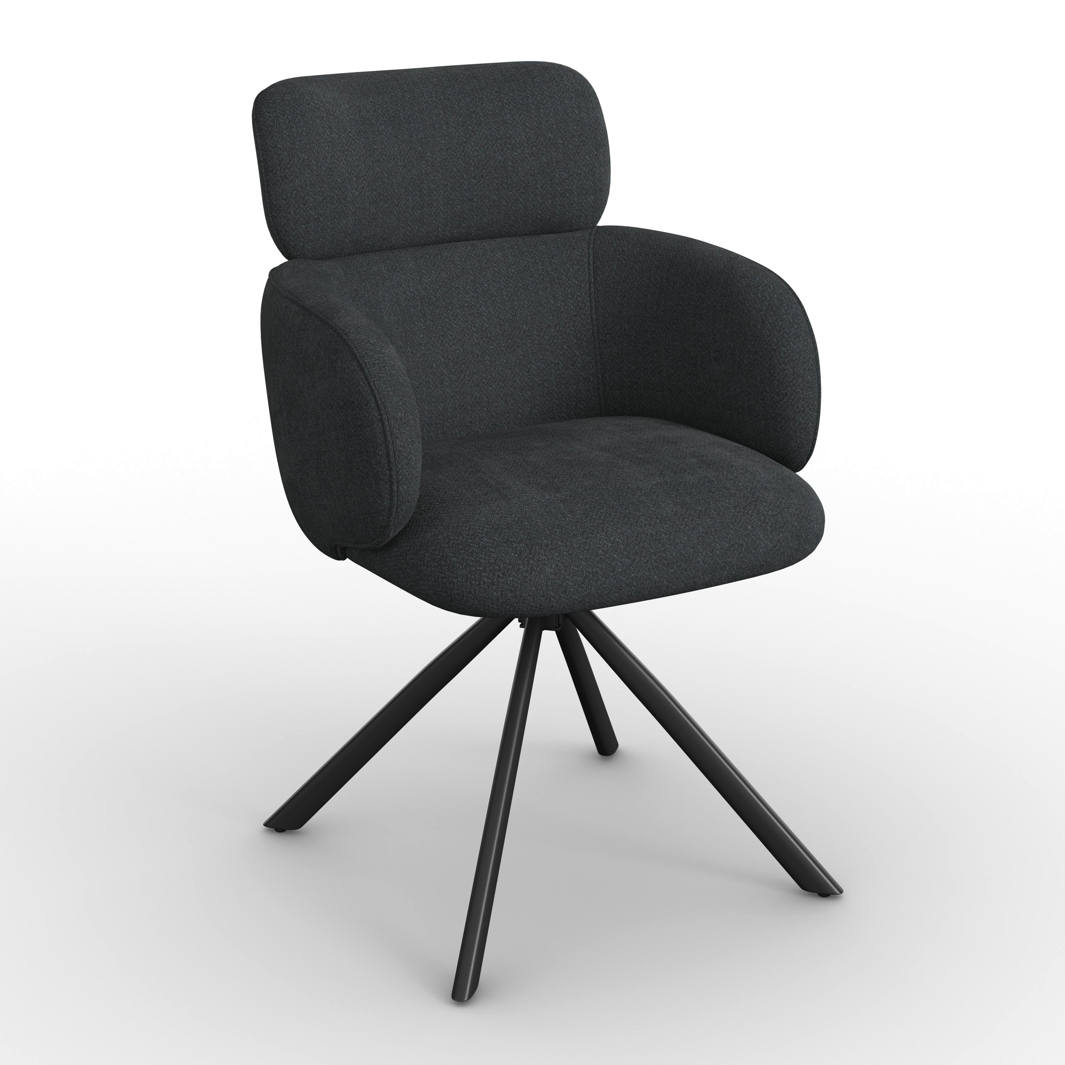 STOL MED ARMSTÖD LIORA - svart, Modern, metall/textil (58/84/61cm) - Bessagi Home