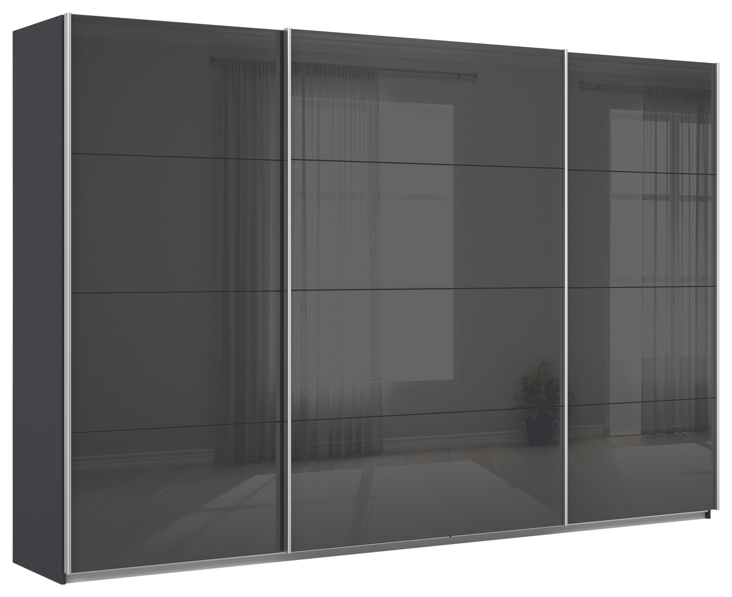 DULAP USI CULISANTE FELDKIRCH - antracit/antracit lucios intens, Modern, sticlă/material pe bază de lemn (315/210/62cm)