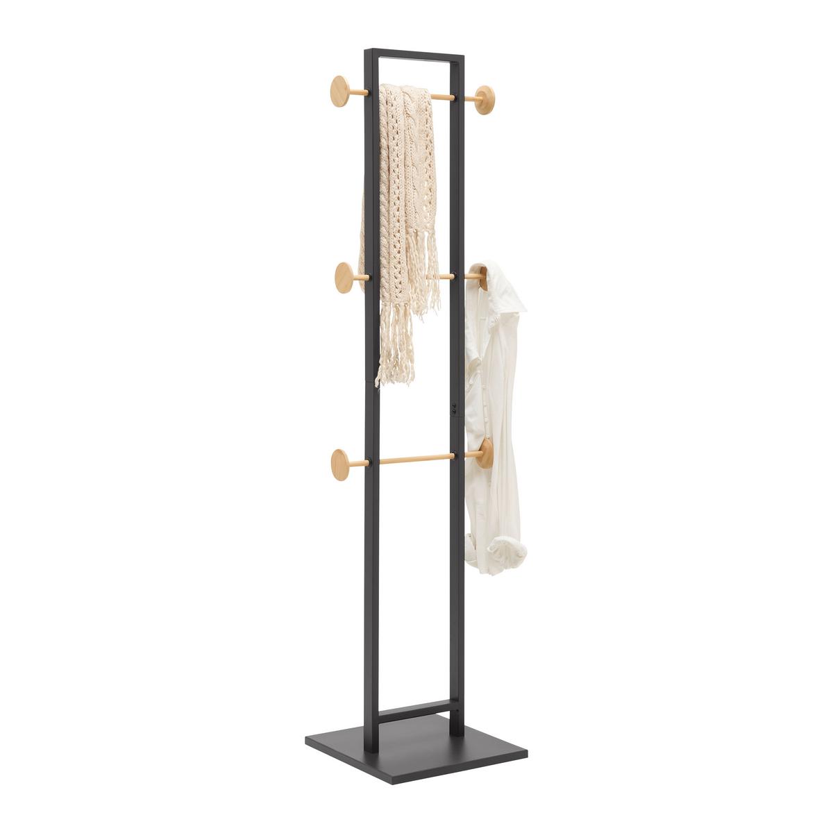 Samostojeća Vješalica Kaya - prirodne boje/antracit, Moderno, drvni materijal/metal (40/177/40cm) - Modern Living