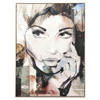 Tablou cu ramă Denise cca. 100x140 cm - culoare natur/negru, plastic/textil (100/140cm) - Premium Living