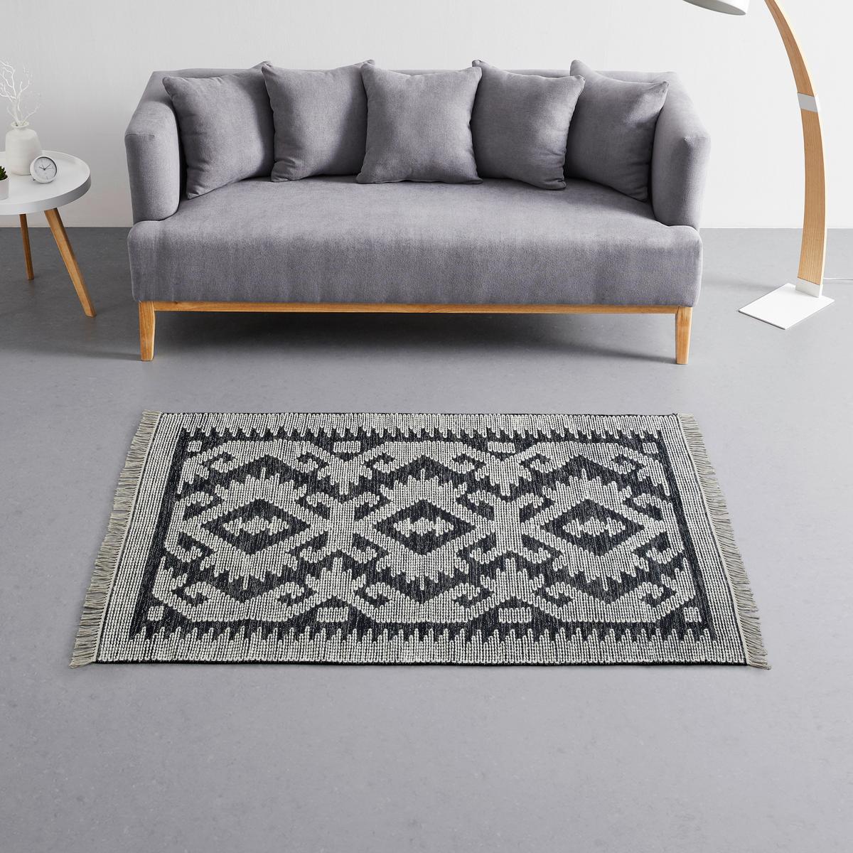 Covor țesut de mână LUCKY - alb/negru, Modern, textil (120/170cm) - Modern Living