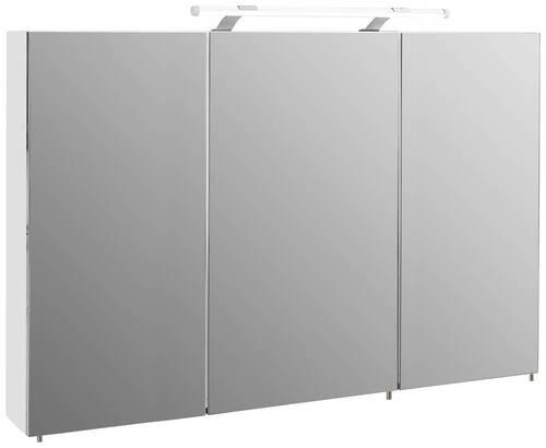 Spiegelschrank in Weiß Hochglanz - Silberfarben, MODERN, Glas/Holzwerkstoff (120/75,7/16cm) - MID.YOU