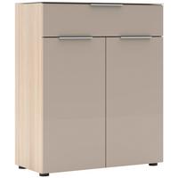Schuhschrank Siena Eichefarben/Kaschmir - Kaschmir/Eichefarben, MODERN, Glas/Holzwerkstoff (80/99/41cm) - Mömax