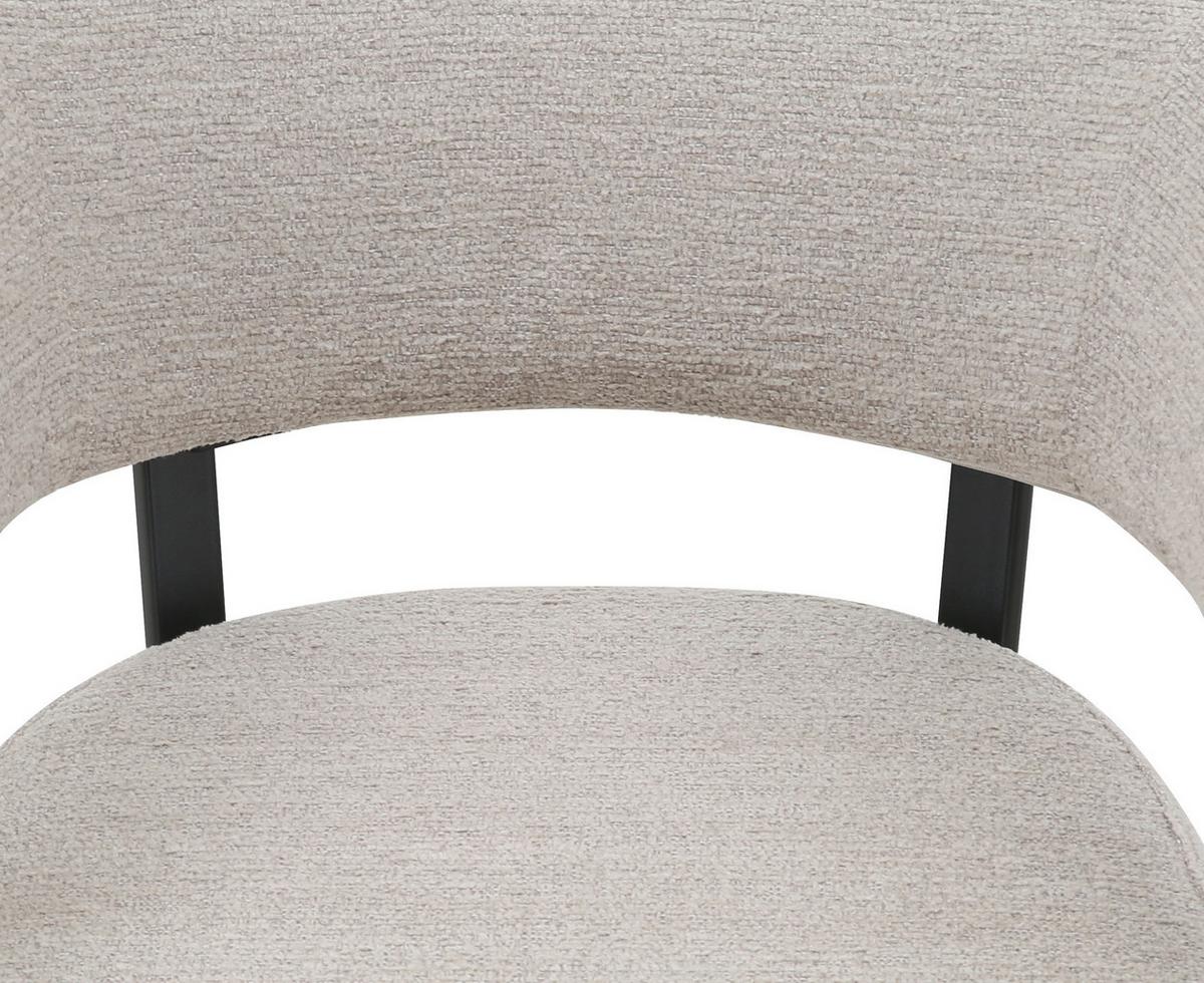 Stolica Zita - bež/crna, Moderno, metal/tekstil (60/78/56cm) - Premium Living