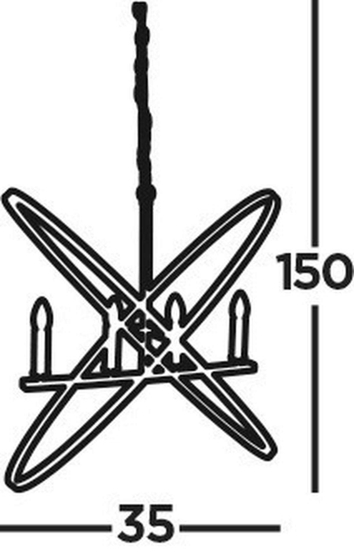 Függőlámpa Hoopla 8244-4pw - barna/fekete, Design, fém (35/150/84cm)