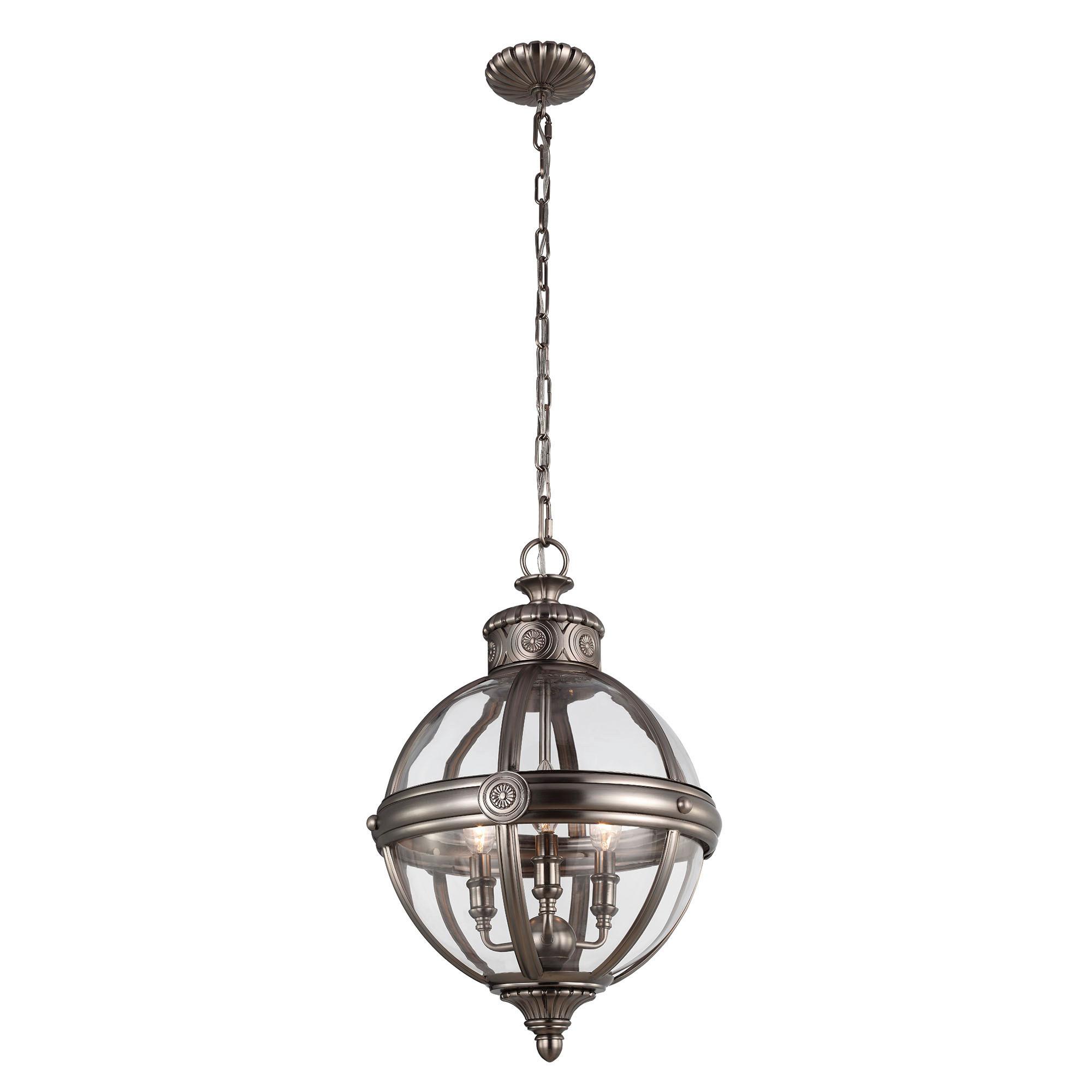 Függőlámpa Fe-Adams-3p-Anl - nikkelszínű, Konventionell, üveg/fém (37.1/71.1cm) - Elstead Lighting