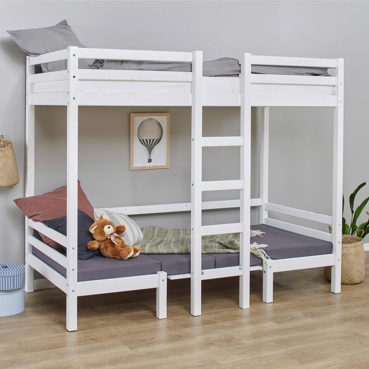Etagenbett JUMBO Weiß ca. 90x200 cm MDF - Weiß, MODERN, Holz (90/200cm) - MID.YOU