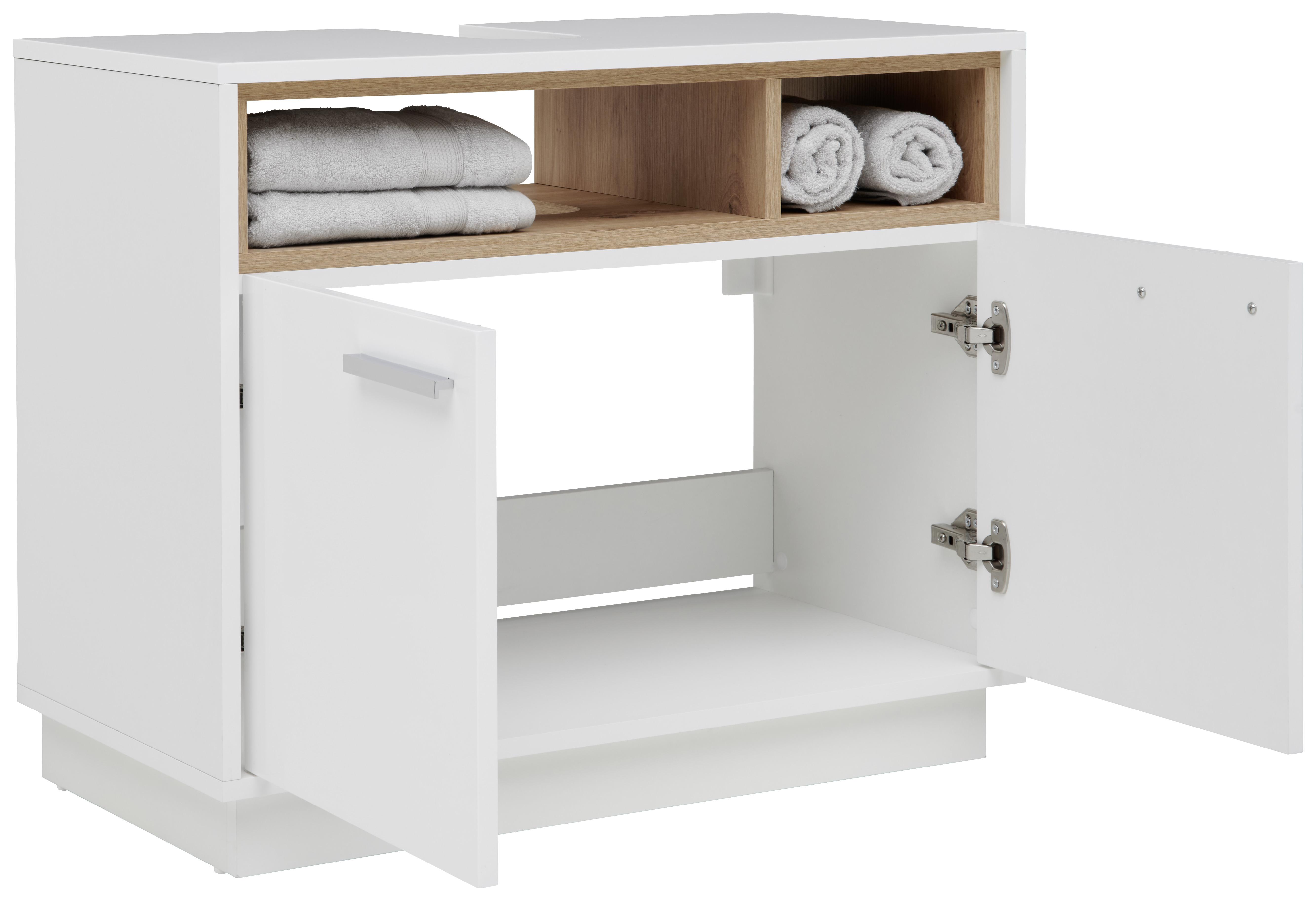 Ormarić Ispod Umivaonika Milano - boja hroma/bela, Moderno, metal/pločasti materijal (80/64/40cm) - Mömax