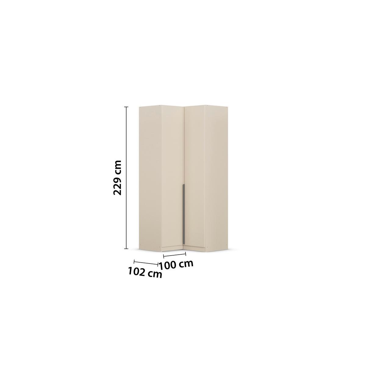 Kutni Ormar Za Odjeću Alabama - boje šampanjca/boje aluminija, Trend, drvni materijal (100/229/102cm) - Modern Living