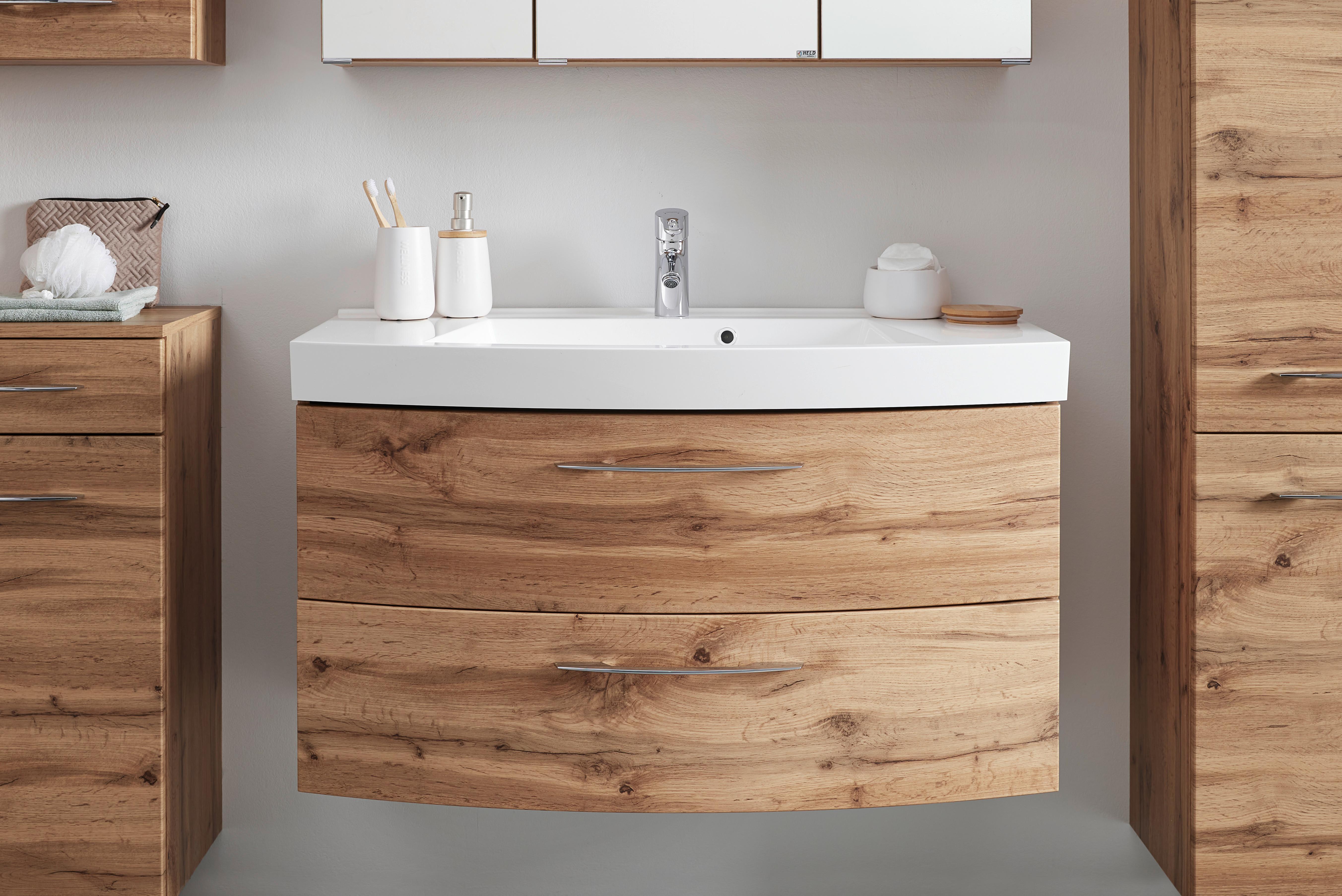 TVÄTTSTÄLL MED KOMMOD FLORIDA -EXKLUSIV- - vit/kromfärg, Modern, metall/trämaterial (100/54/47cm) - Premium Living