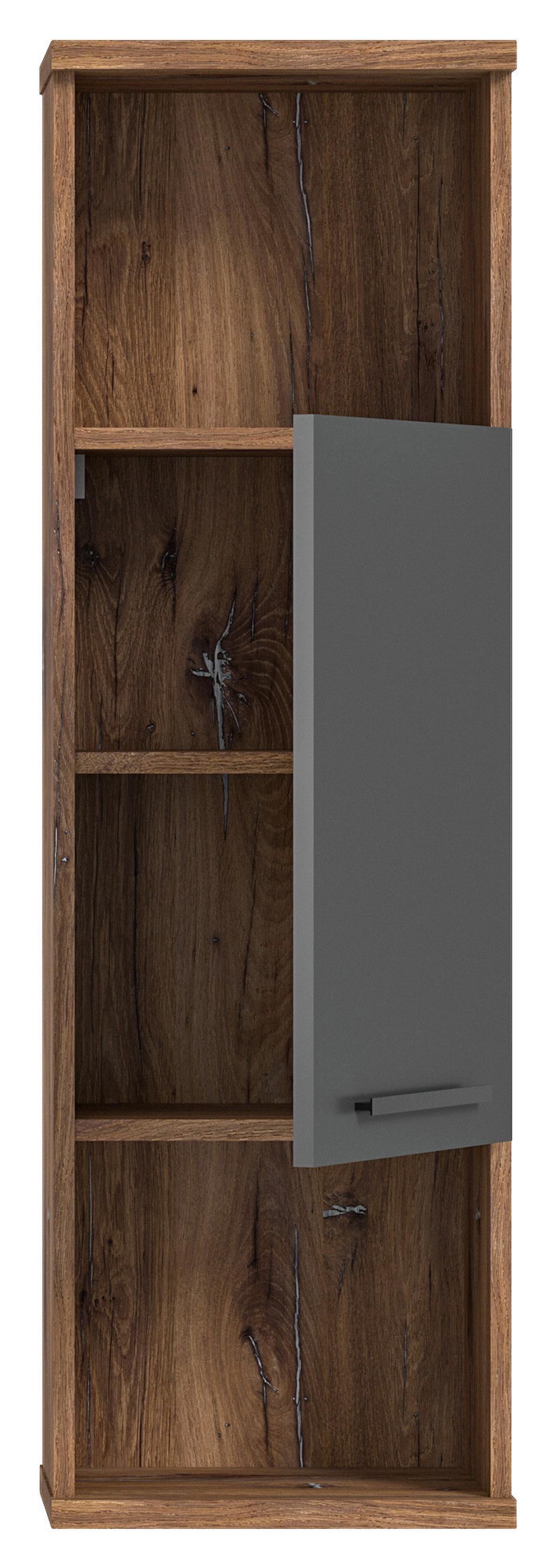 Midischrank Ramon ca. 35x112 cm Eiche/Grau - MODERN, Holzwerkstoff/Kunststoff (35/112/25cm) - MID.YOU
