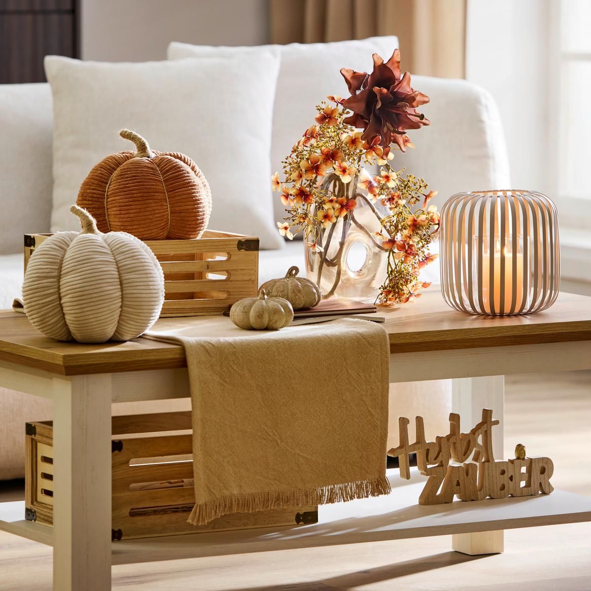 Dekokürbis Pumpkin Braun - Braun, Textil (21/15cm) - Mömax