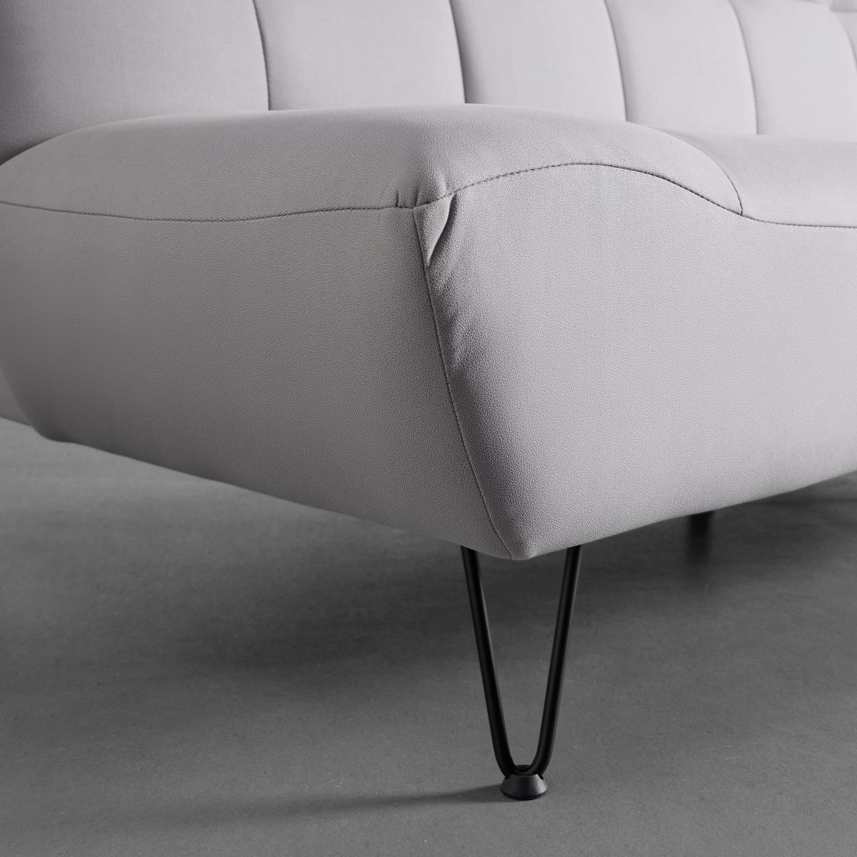Schlafsofa Geli Hellgrau Webstoff - Hellgrau/Schwarz, MODERN, Holz/Textil (192/88/97cm) - Bessagi Home