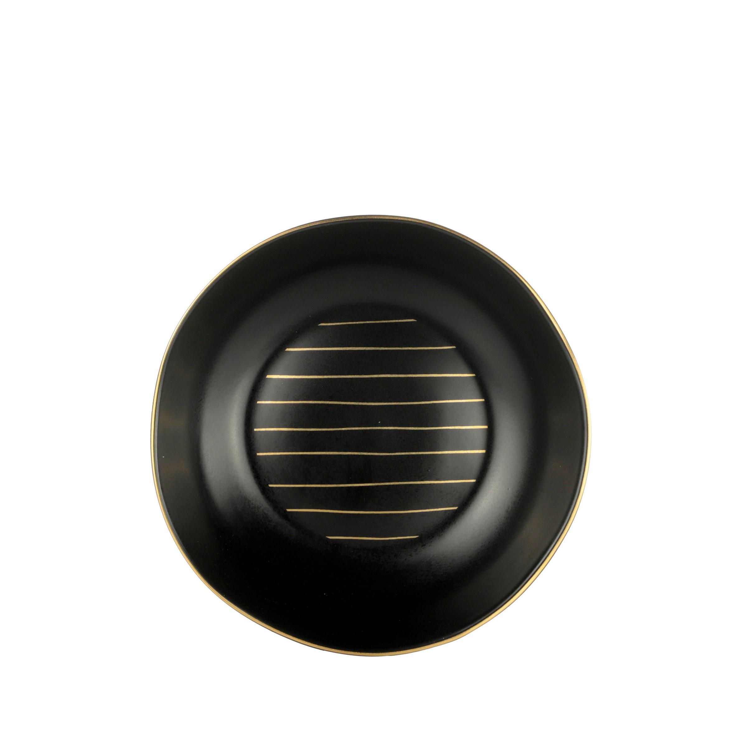 Suppenteller Onix aus Porzellan Ø 20,5cm - Goldfarben/Schwarz, MODERN, Keramik (20,5cm) - Mömax