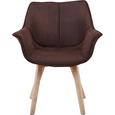 Stuhl in Braun/naturfarben - Braun/Naturfarben, LIFESTYLE, Holz/Textil (64/81/78cm) - ZANDIARA