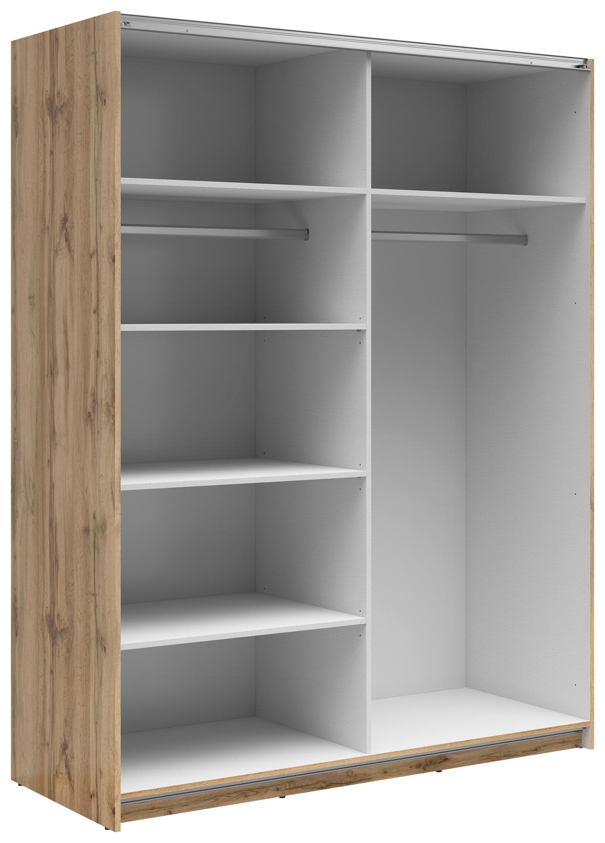 Ormar S Kliznim Vratima Tetrix - antracit/hrast Wotan, Moderno, drvni materijal/metal (153,5/195,5/60cm) - Modern Living