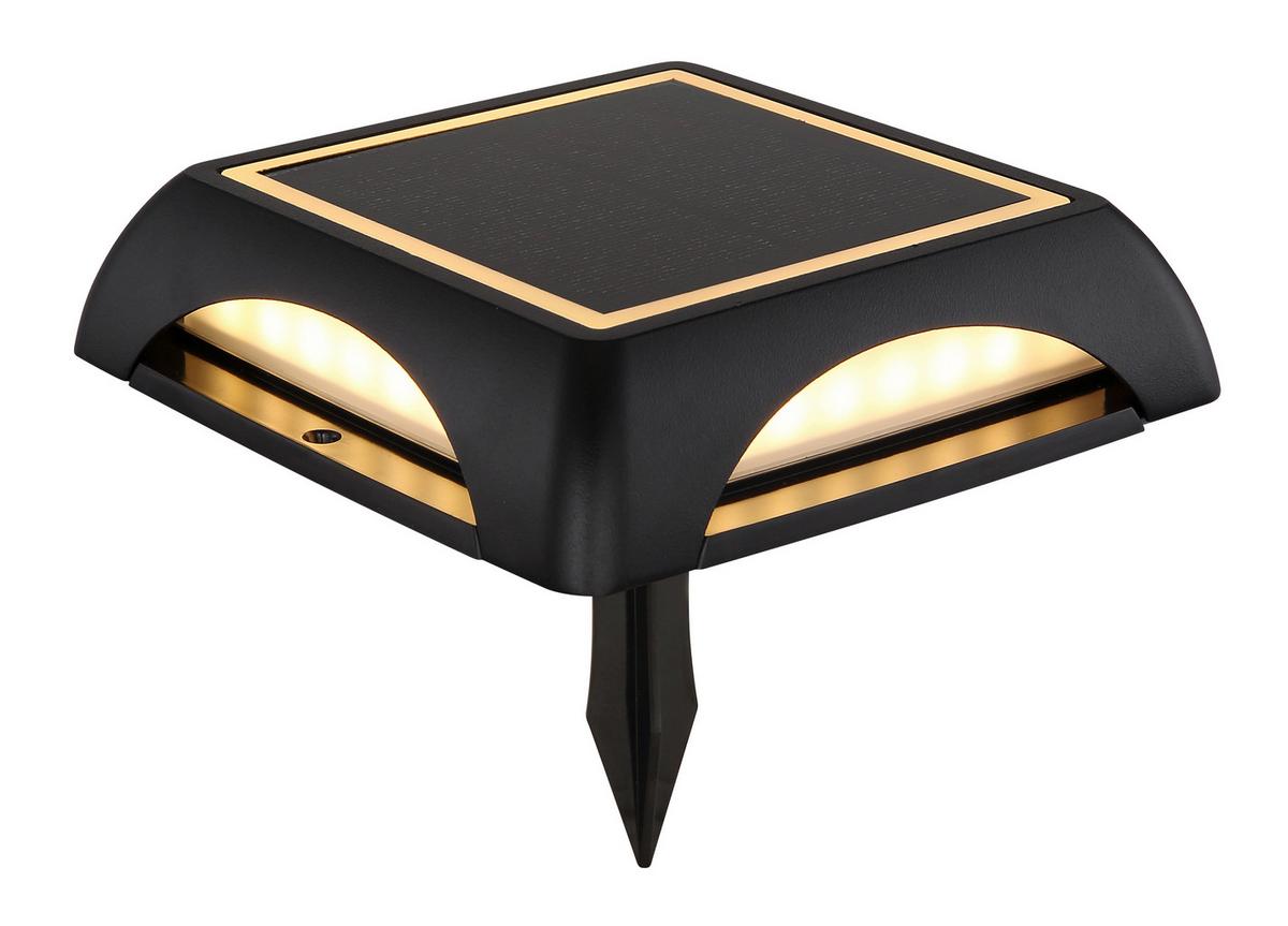 Solarleuchte 36505  Solar - Opal/Schwarz, Design, Kunststoff/Metall (14/14/3,6cm) - Globo