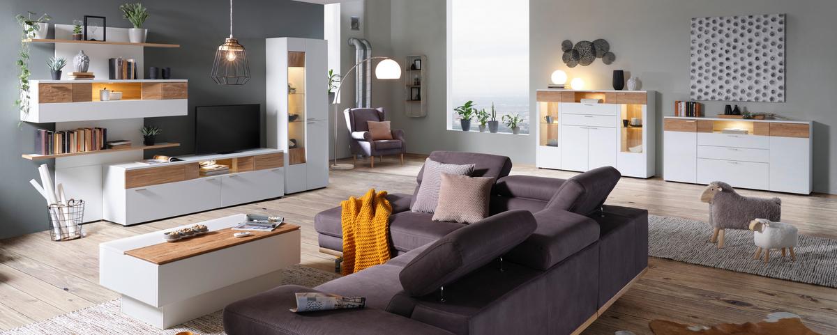 Wandpaneel in Weiß - Weiß, MODERN, Holzwerkstoff (150/204/25cm) - Premium Living