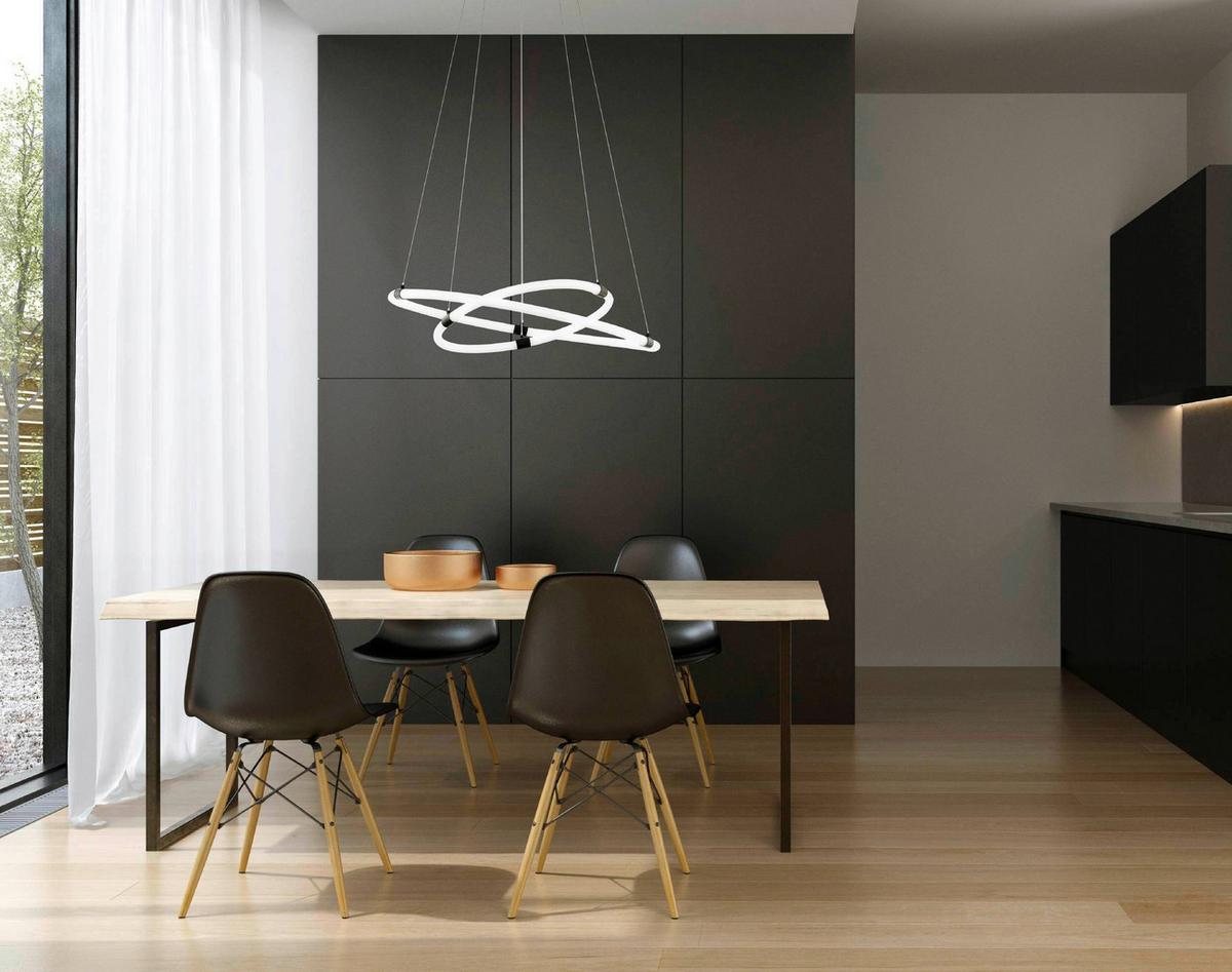 Led-hängeleuchte 39839* Banderillas - Weiss/Schwarz, Design, Kunststoff/Metall (60/120cm) - Eglo