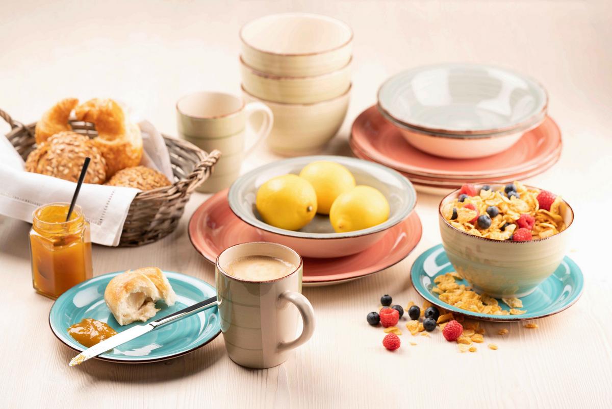 KOMBISERVICE KOMBISERVICE, 931603 - Blaugrau/Olivgrün, Basics, Keramik - Mäser