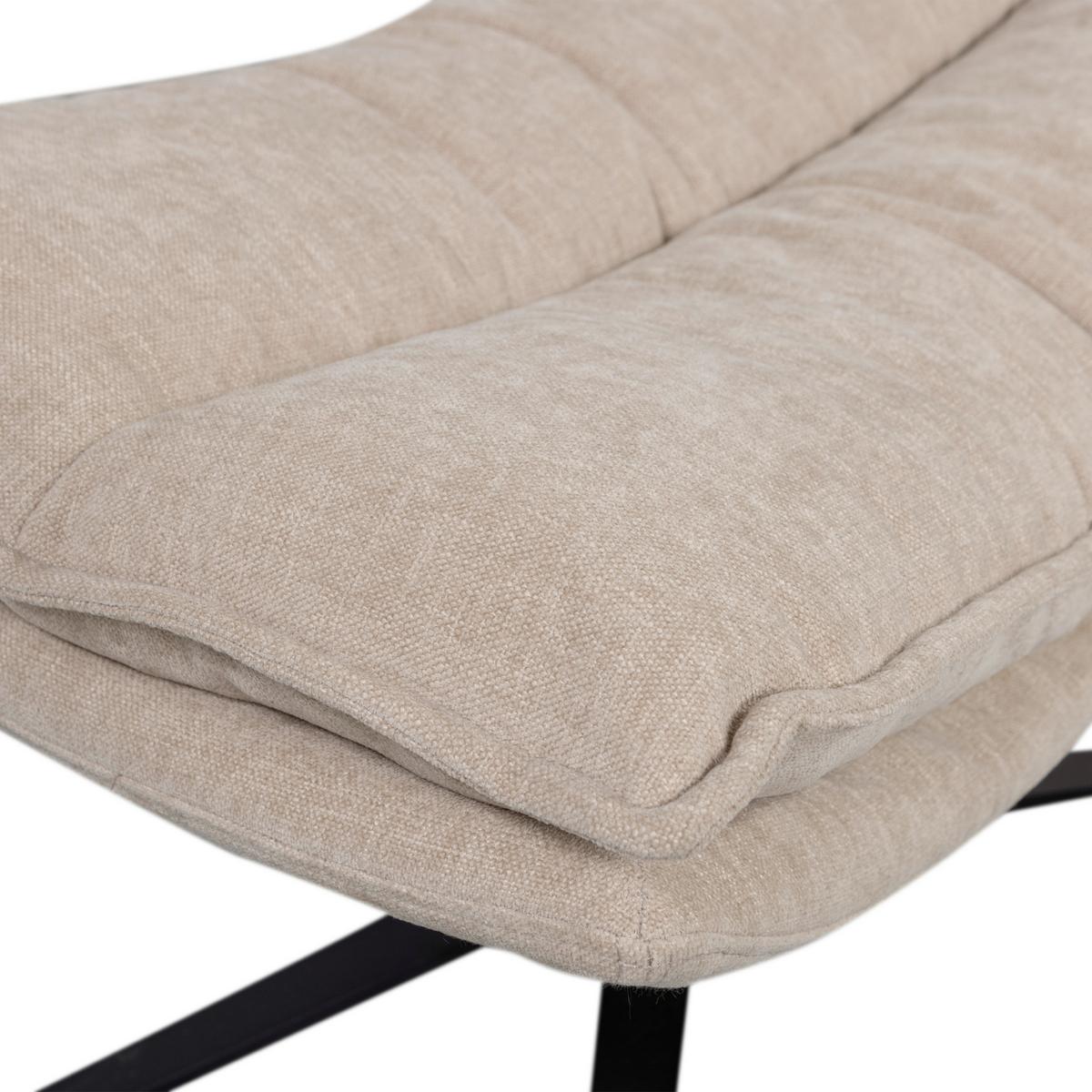 SESSELSET Kube Naturfarben B: 77cm - Schwarz/Naturfarben, Design, Textil/Metall (77/97/69cm) - Livetastic