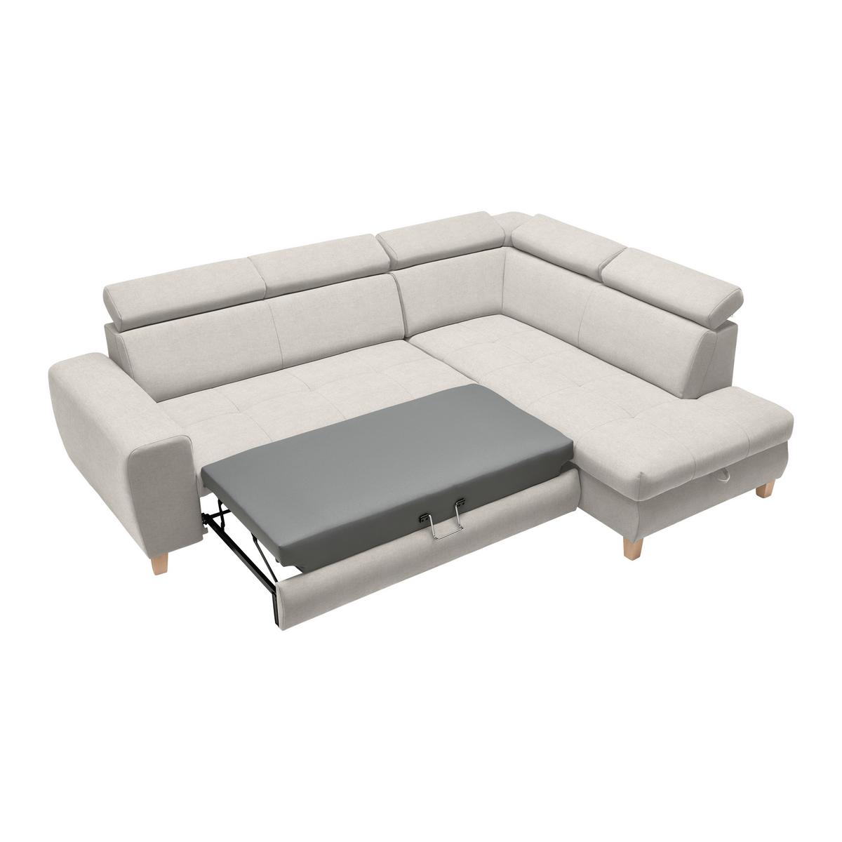 Ecksofa Lugo Creme - Creme, MODERN, Holz/Kunststoff (266/98/205cm) - Mömax
